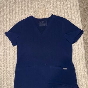 Figs Deep Blue V-Neck Scrub Top